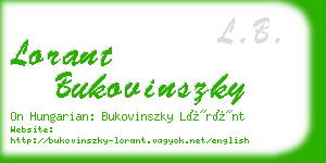 lorant bukovinszky business card